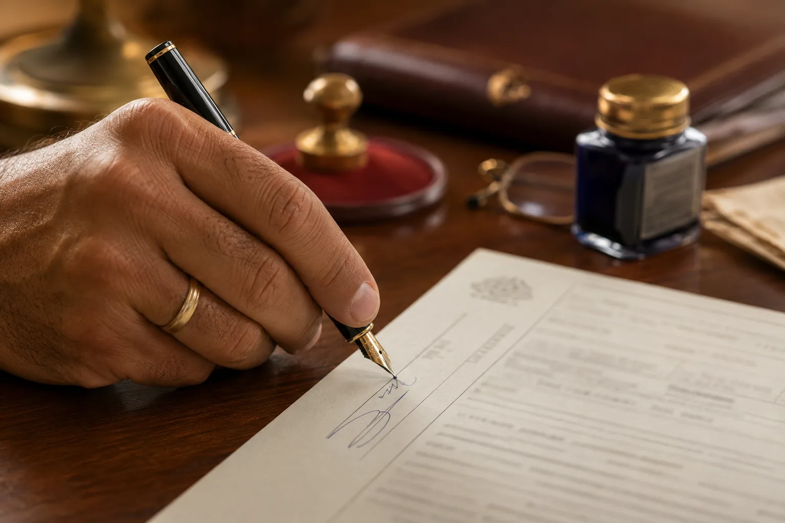 Firma ante notario de la escritura p&uacute;blica de un contrato de arrendamiento de vivienda con promesa de compraventa