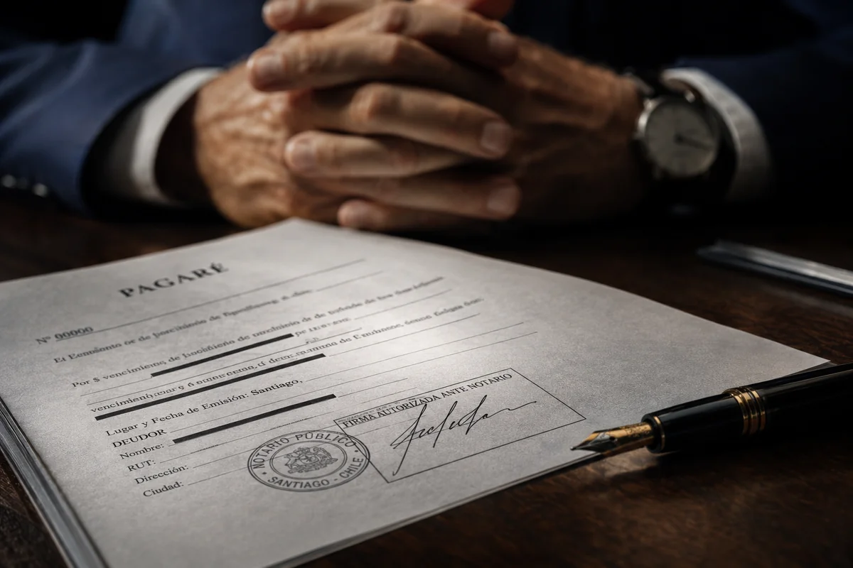 Pagaré chileno con firma autorizada notarial — base del juicio ejecutivo de cobro